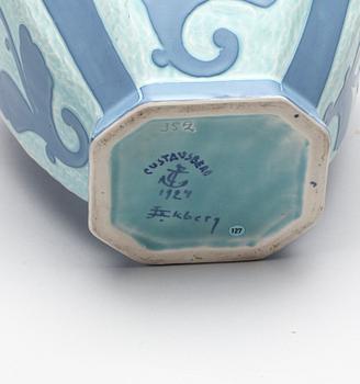 VAS, flintgods, Josef Ekberg, Gustavsberg, Sgrafitto, 1924.