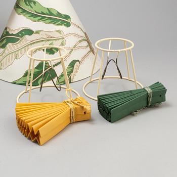 Josef Frank, FIRMA SVENSKT TENN, a set of 10 fabric lamp shades, including Josef Frank's "Anakreon".
