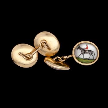 A pair of intaglio Chaumet & Cie cufflinks. C. 1900.