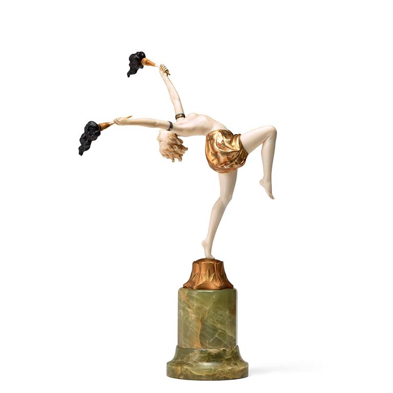 Ferdinand Preiss, A Ferdinand Preiss Art Déco sculpture 'The Torch Dancer', France ca 1925.