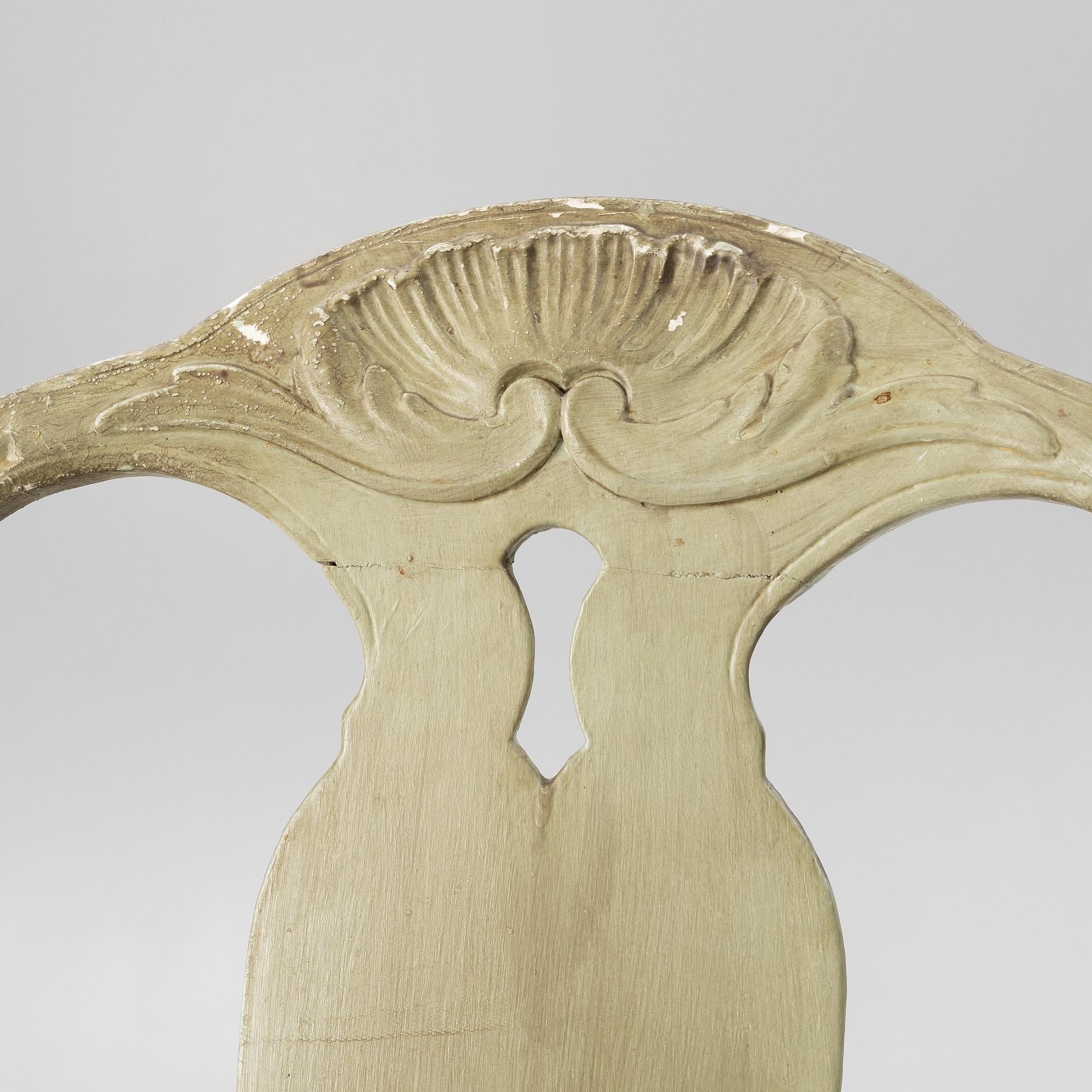 A Swedish rococo armchair, Stockholm, later part 18th century.