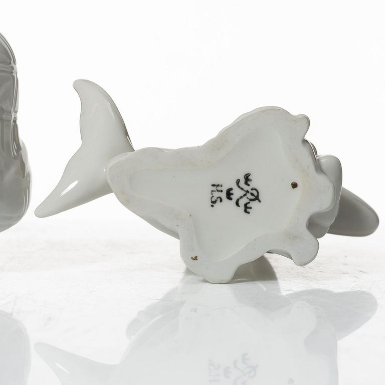 Harald Salomon, Figurines and bowls, 5 pieces, porcelain, Rörstrand.
