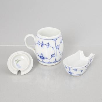 Service pieces, 18 pcs, porcelain, "Blue Fluted", Royal Copenhagen, Denmark.