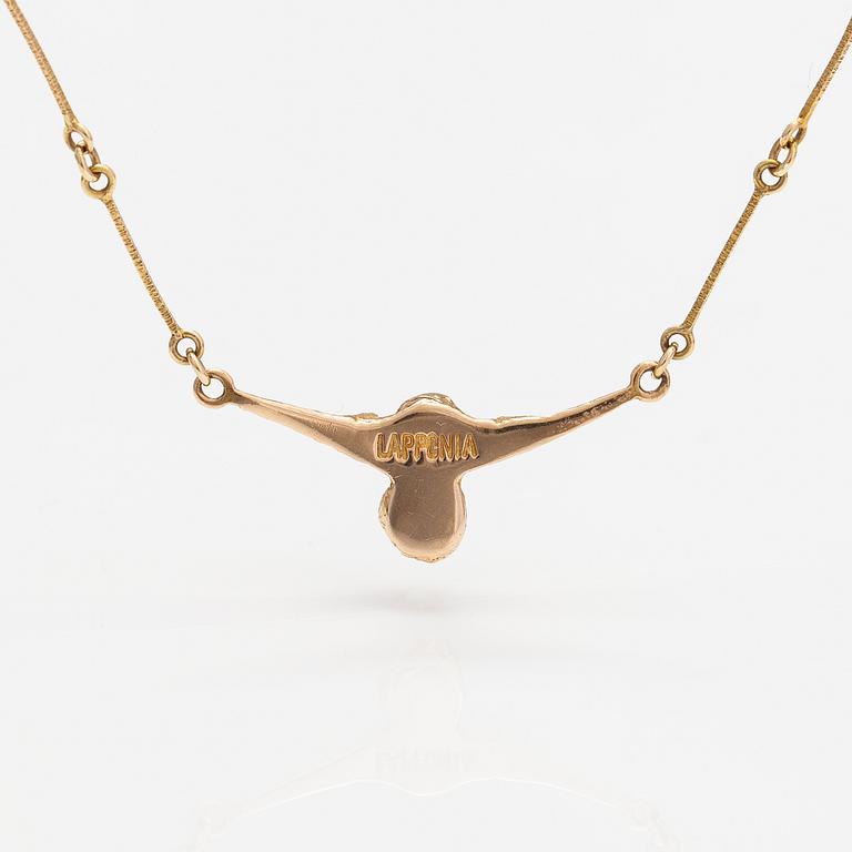 Björn Weckström, A 14K gold necklace "Cheek to cheek" with cultured pearls. Lapponia 1987.