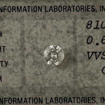 Diamantgradering, A brilliant cut diamond, loose. Weight 0.68 cts.
