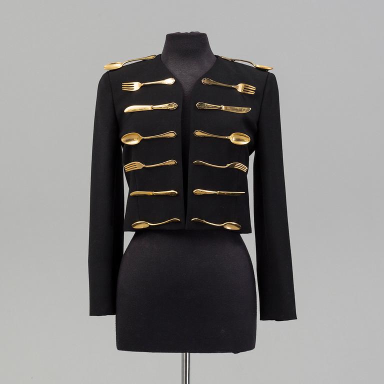 A dinner jacket by Moschino Couture fall 1989-90.