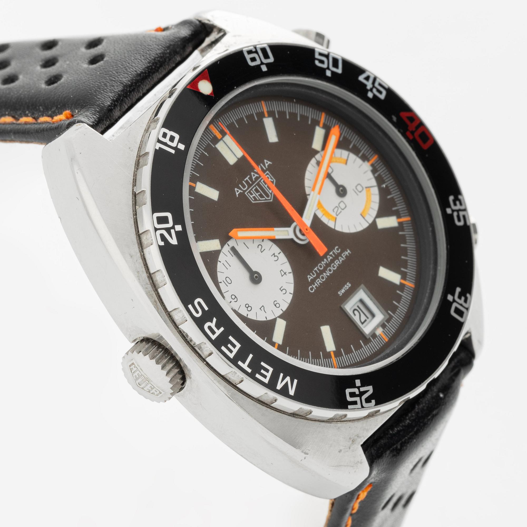 Heuer, Autavia, "Tropical Dial", "Decompression Bezel", kronograf, ca 1972.