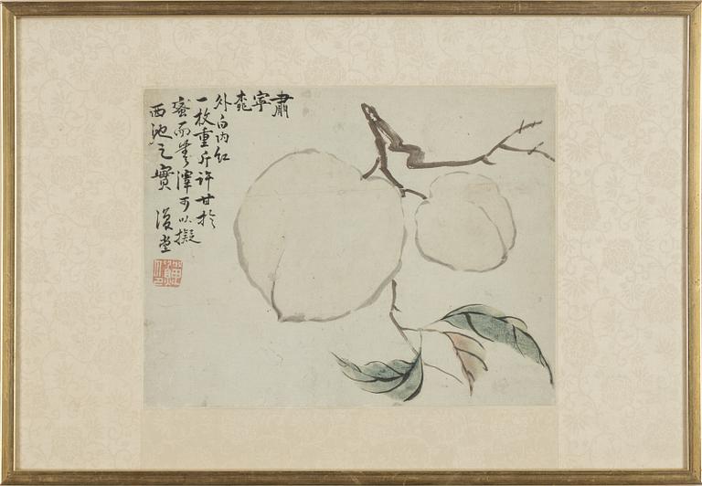 An album page, ink and colour on paper, after Li Shan (1686-1756/62).