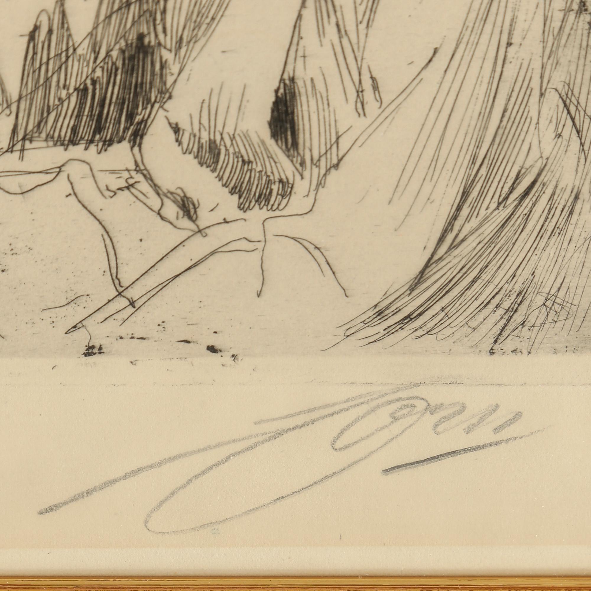 ANDERS ZORN, etching, 1897, signed.