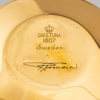 Pierre Forssell, eight gilded cups and a bottle, in a box, Skultuna, Sweden.