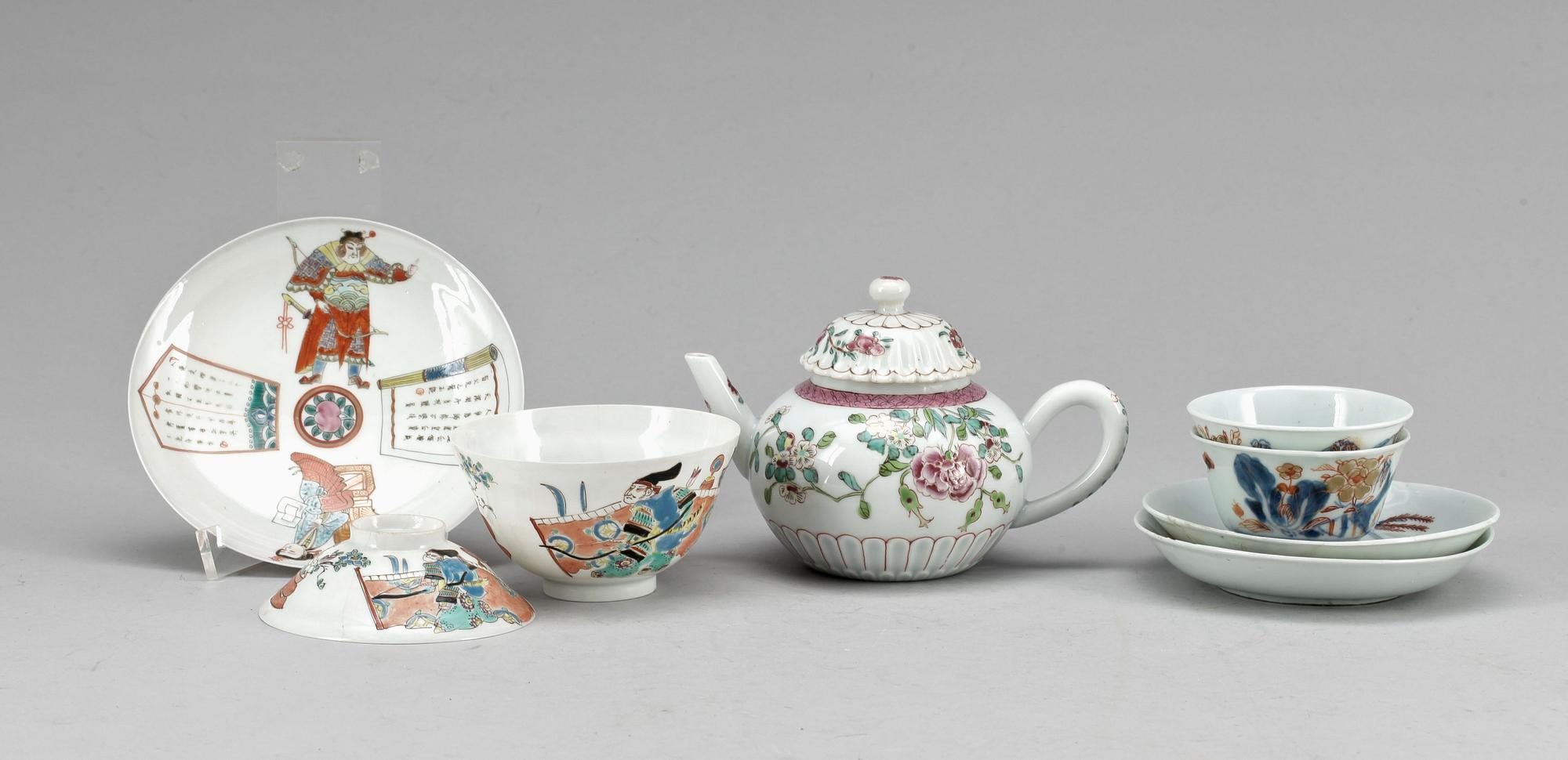 PARTI PORSLIN, 3 delar, Kina, Qingdynastin.