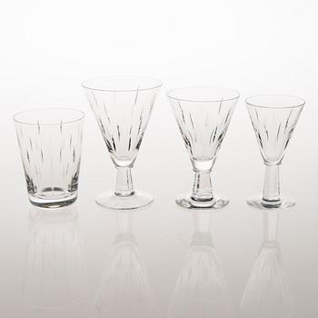 SAARA HOPEA, a 36-piece set of 'Inari' glassware for Nuutajärvi. Designed in 1953.