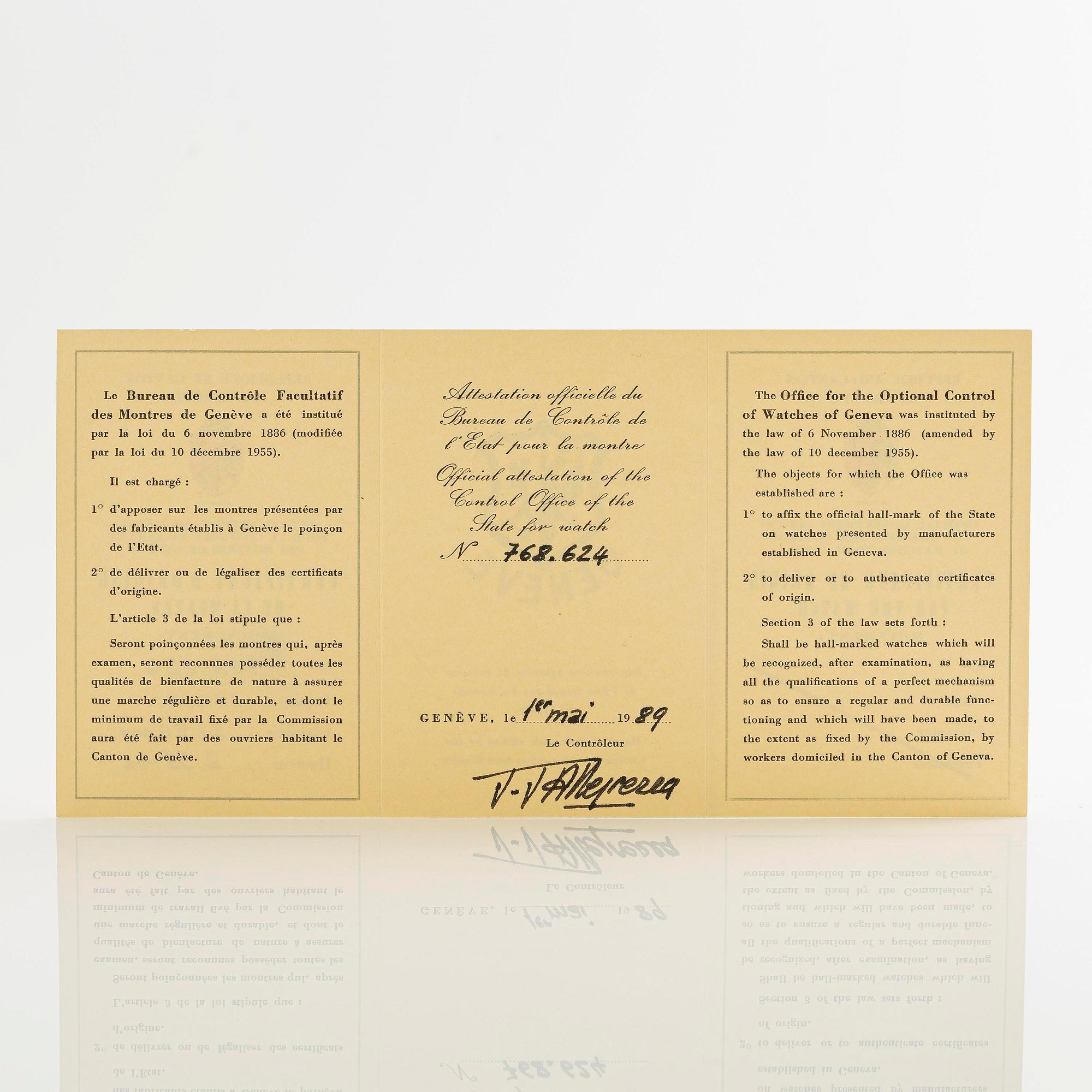 Patek Philippe, "Sealed, New Old Stock", "150th Anniversary", ca 1989.