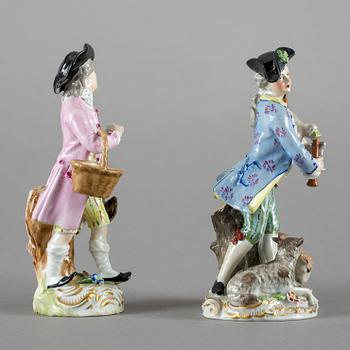 FIGURINER, 2 stycken, porslin, Potschappel, Dresden, 1900-tal.