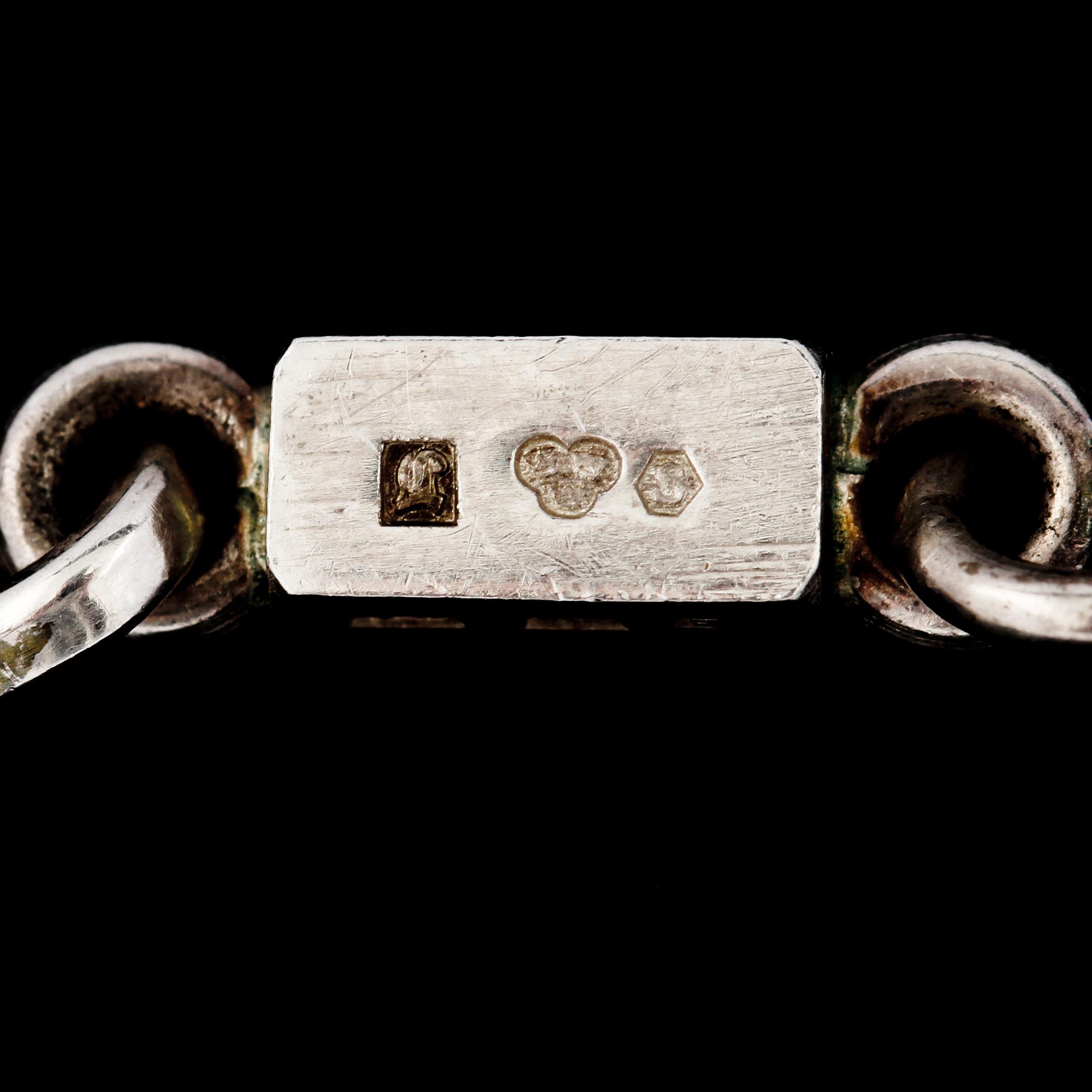 ARMLÄNK, sterlingsilver, Wiwen Nilsson, Lund, 1961. Vikt 19,1 g.
