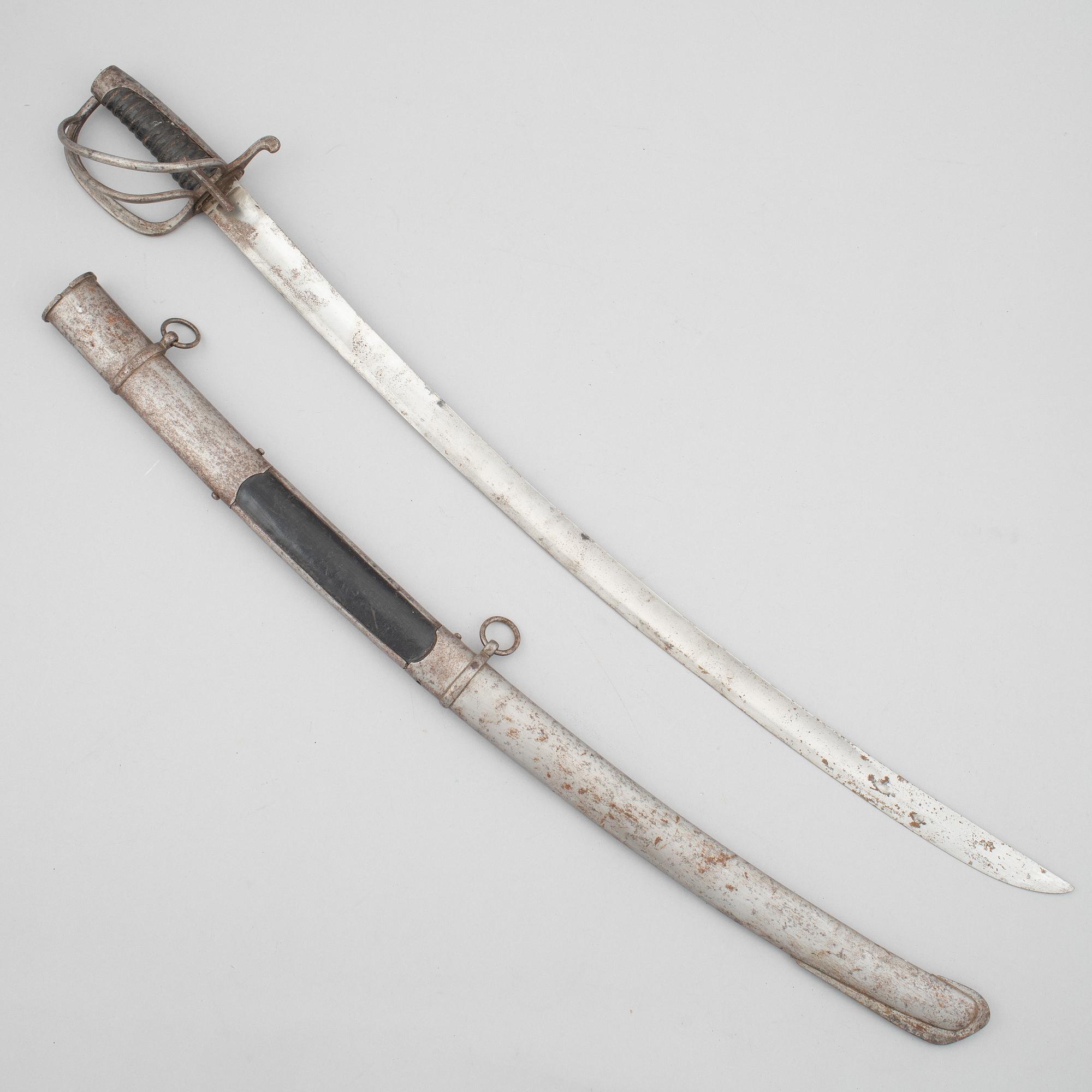 Sabre, Swedish, m/1825 for the hussars, with scabbard.