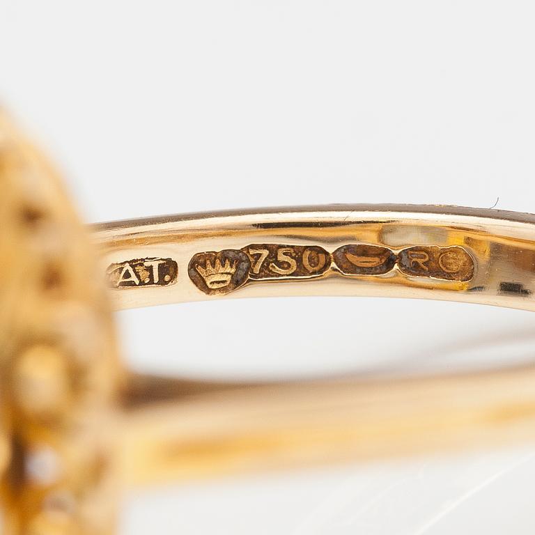 A TILLANDER, SORMUS, 18K kultaa, akvamariini n. 6.30 ct. Helsinki 1946.
