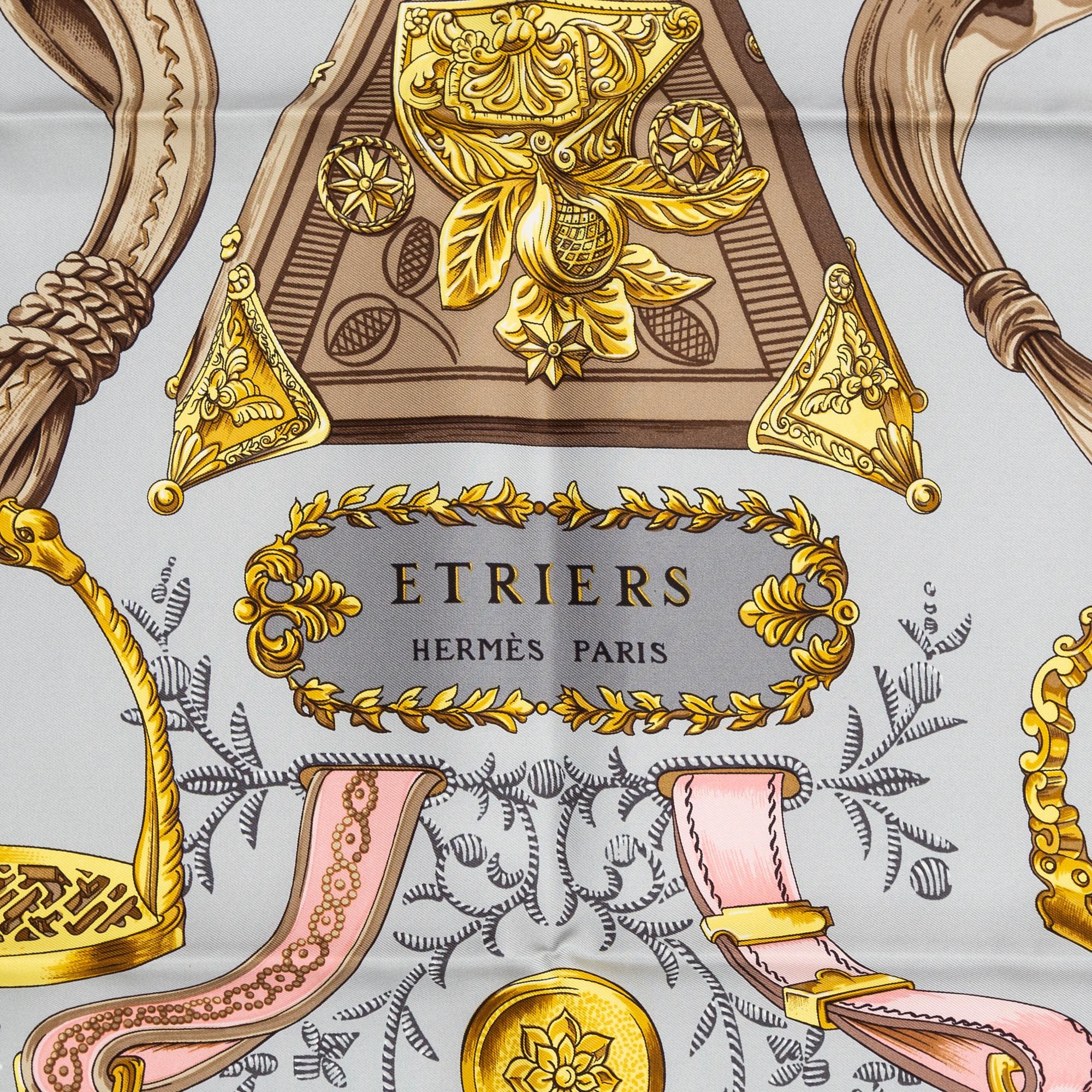 HERMÈS, an "Etriers' silk scarf.