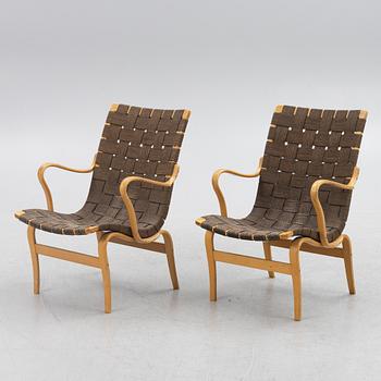 Bruno Mathsson, a pair of 'Eva' armchairs, Firma Karl Mathsson, Värnamo, 1960-61.