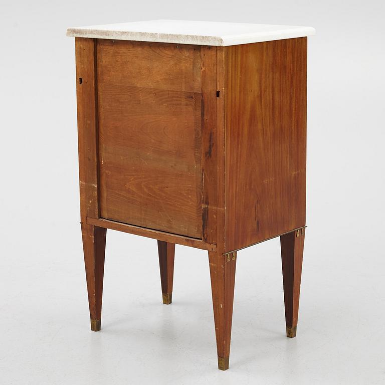 A late gustavian style bedside table/cabinet, around 1900.