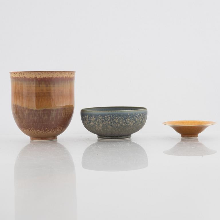 Lars Östman, three pieces of stoneware, Gustavsberg.