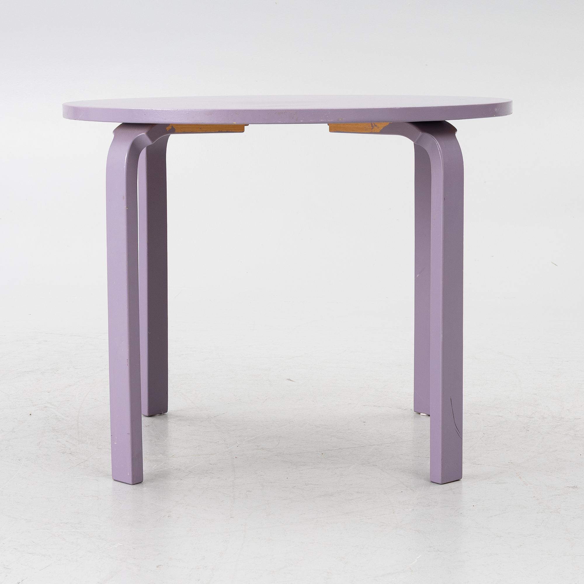 Table, Gärsnäs, and a pair of No. 65 children's chairs by Alvar Aalto.
