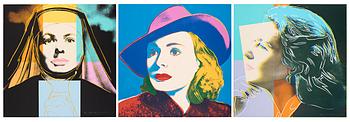 336. Andy Warhol, "Three portraits of Ingrid Bergman by Andy Warhol".