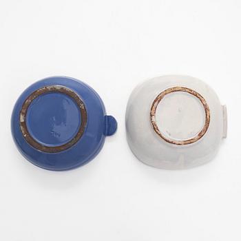 Marita Lybeck, bowls, 2 pcs, red clay, signed ML.