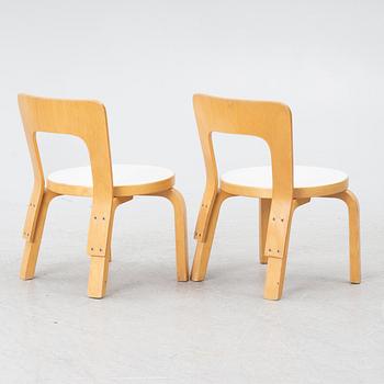 Alvar Aalto, a pair of model N65 children's chairs, Finland, later part of the 20th century.