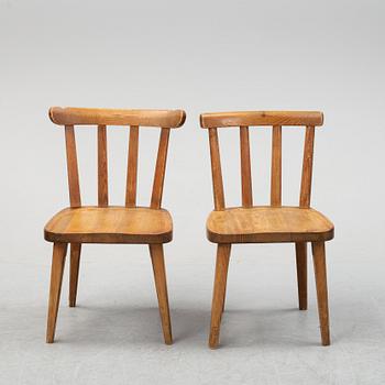 An Axel Einar Hjort "Utö" pine chair & A Nordiska Kompaniet "Ekerö" pine chair, 1930's and 1940's.