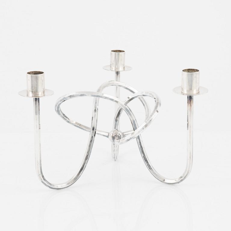 Josef Frank, a silver plated candelabra, 'The Knot of Friendship', Firma Svenskt Tenn, the model designed in 1938.