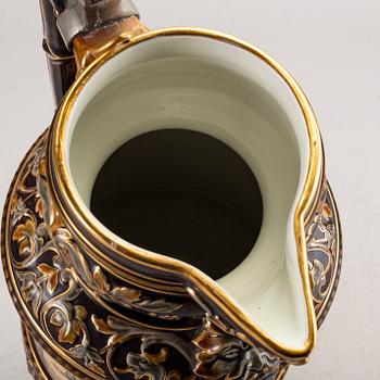 A Rörstrand majolica jug around 1900.