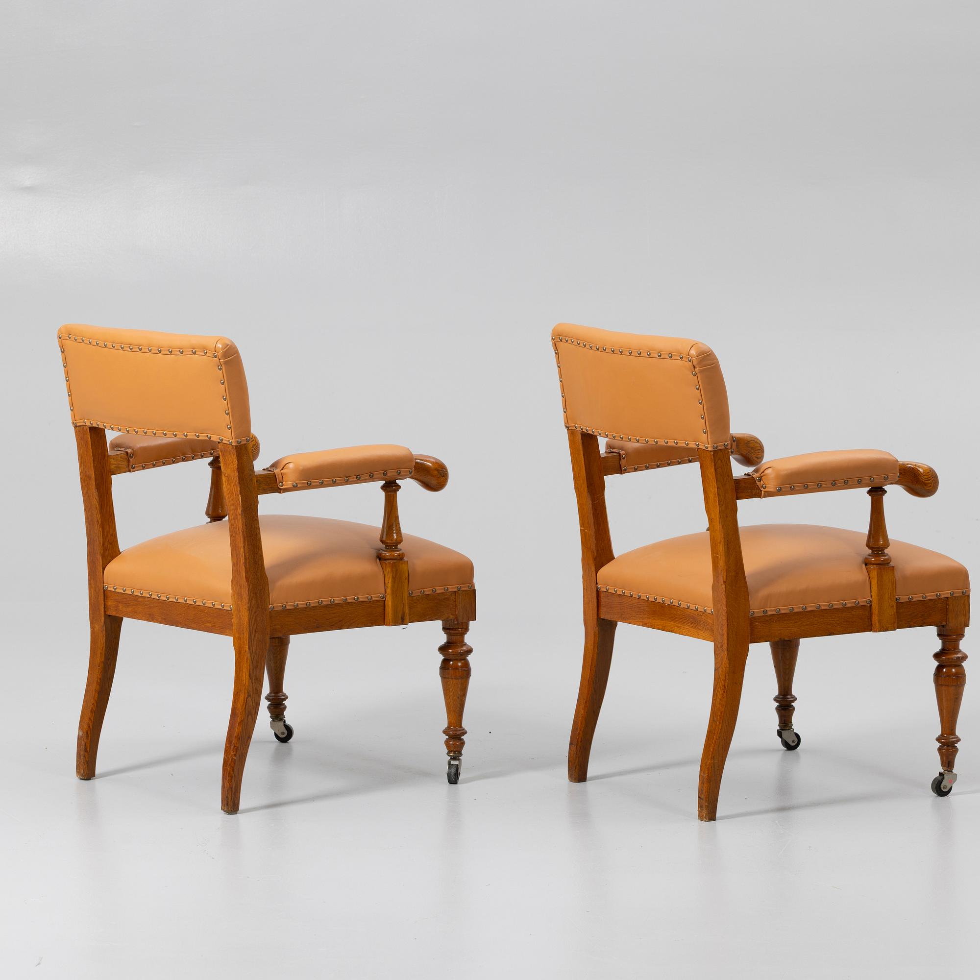 Armchairs, a pair, early 20th century.