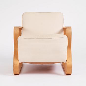 Alvar Aalto, 'Padded Paimio model 44' easy chair, Huonekalu-ja Rakennustyötehdas Oy or Artek, Finland circa 1934-35.