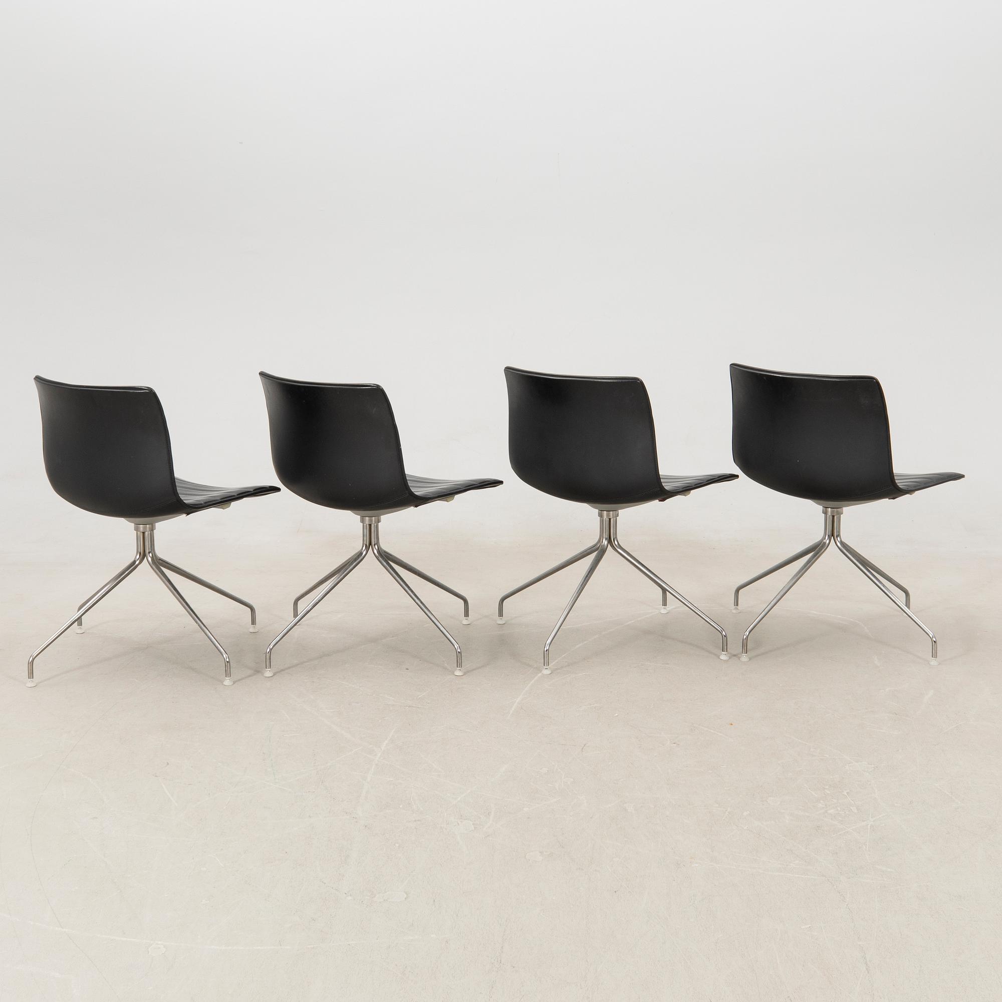 Lievore Altherr Molina, chairs 4 pcs "Catifa" for Arper, Italy late 20th century and table.