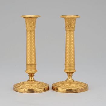 A pair of Empire candlesticks.