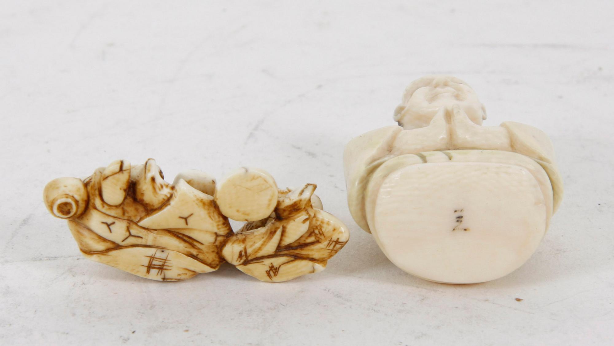 NETSUKE samt FIGURIN, ben, orientaliska.