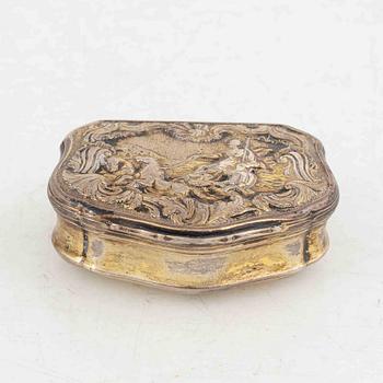 A Rococo silver box, unmarked, Northern Europe, second half of the 18th century.