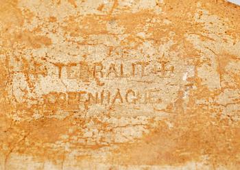 VÄGGRELIEF, keramik, märkt Terralit Copenhague, 1900-tal.