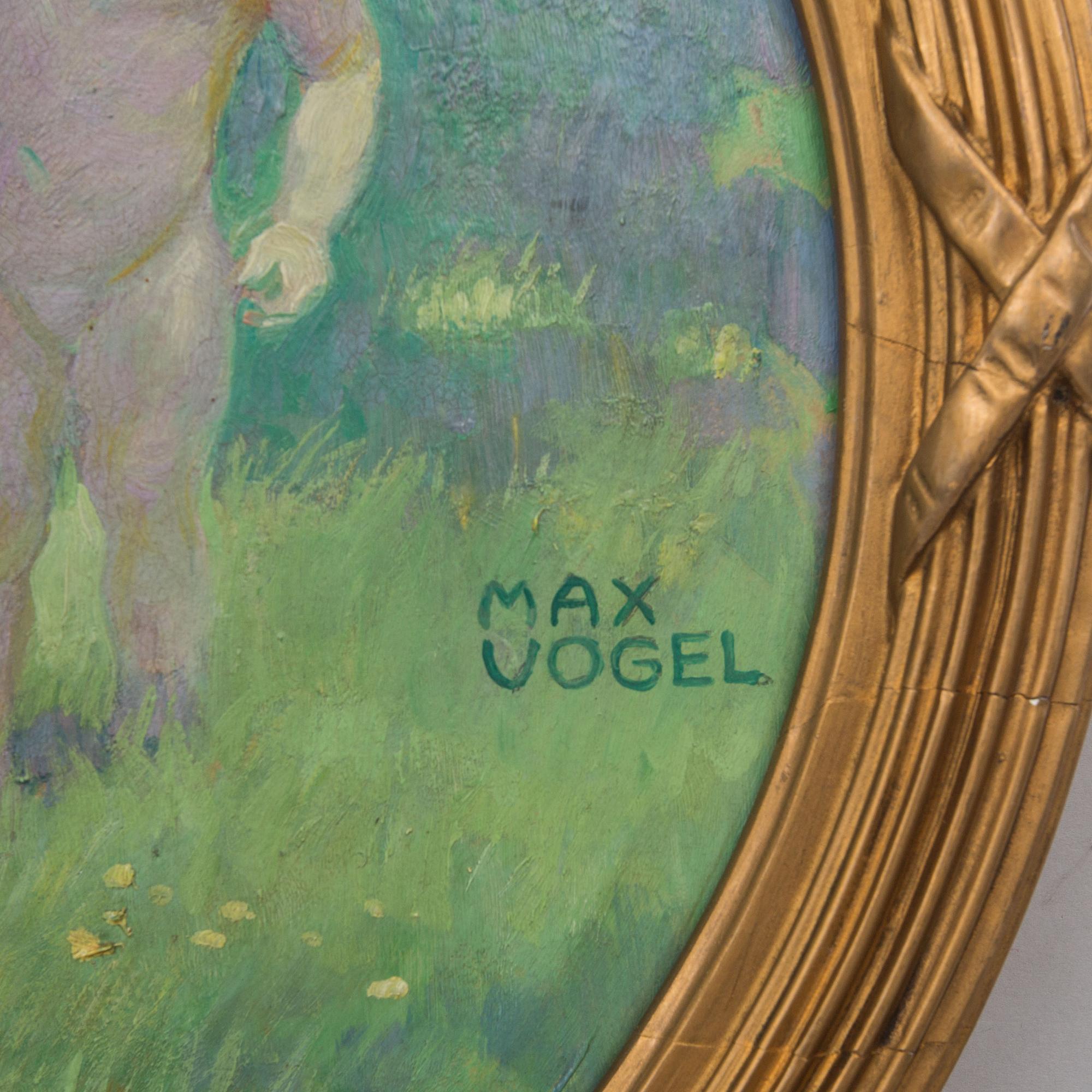 HEINRICH MAX VOGEL, olja på pannå, signerad.