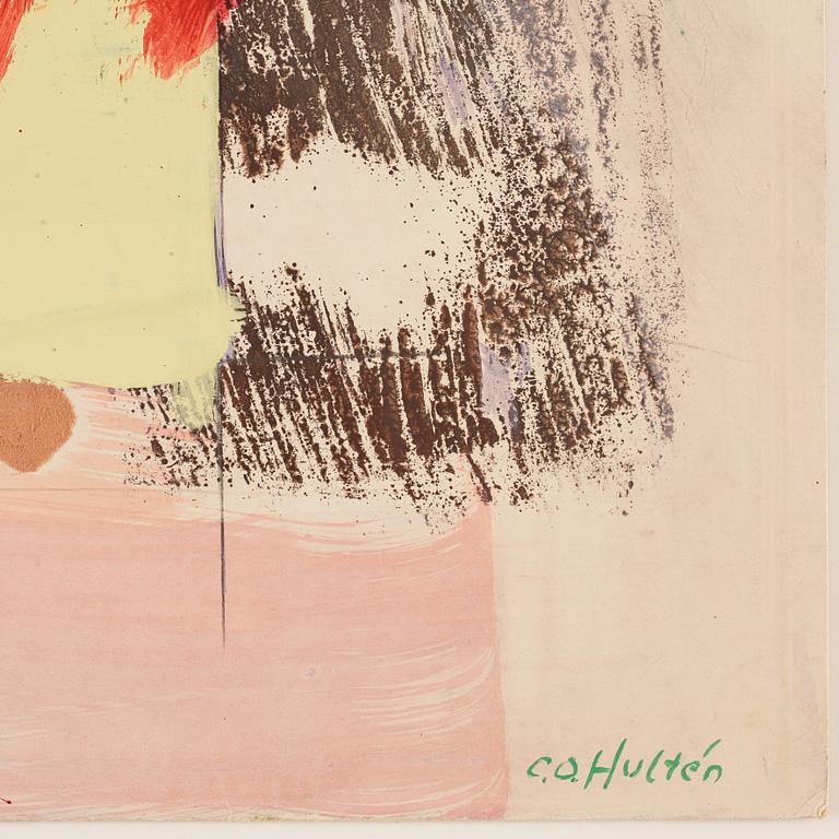 CO Hultén, gouache on cardboard, signed and executed 1961.