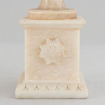 A pair of 20th century alabaster vases.