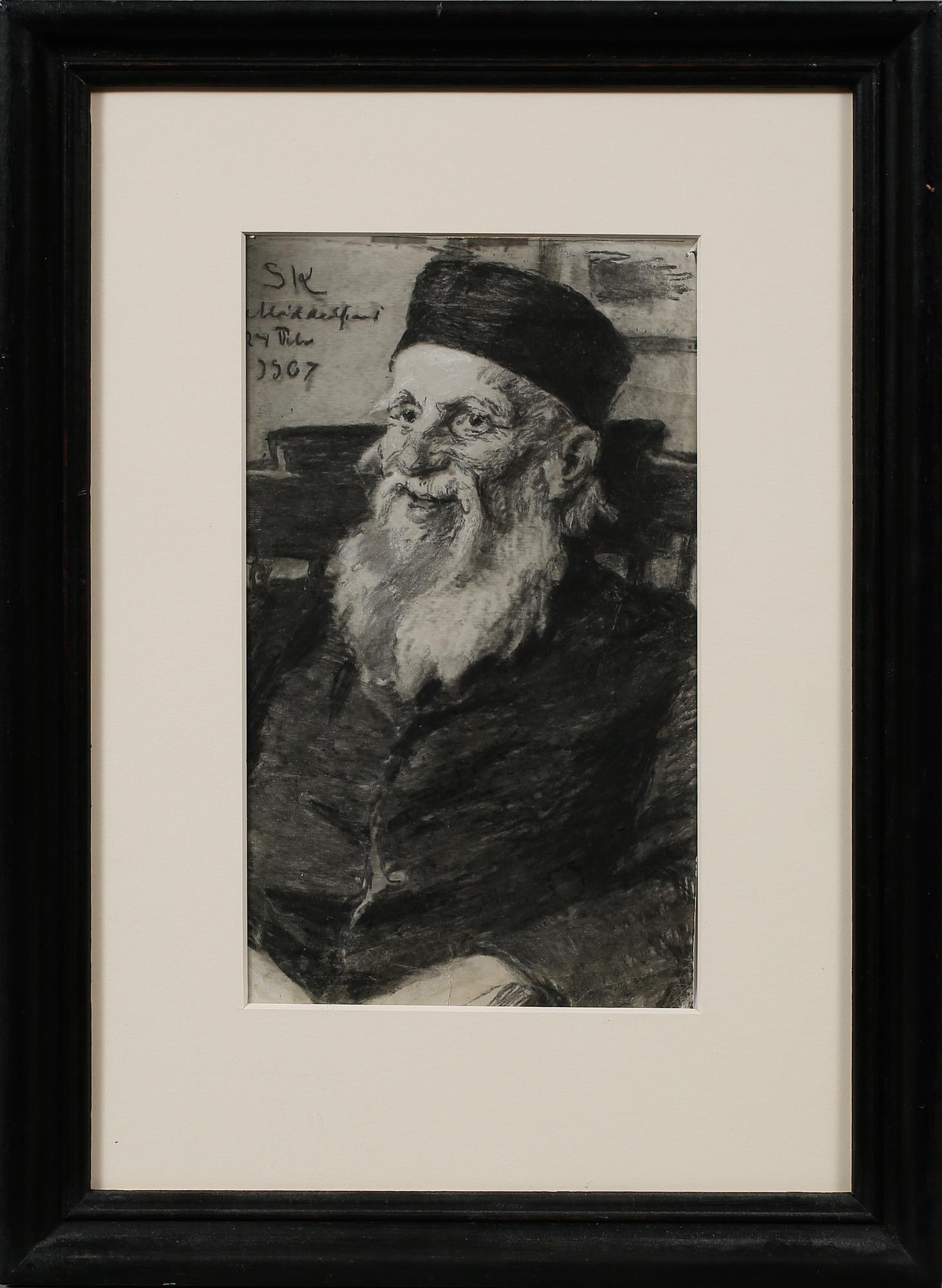 PEDER SEVERIN KRÖYER, kol med täckvitt, signerad S.K och daterad Middelfart 24. Febr 1907.