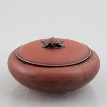 A red lacquer bowl with cover, Japan, presumably Meiji (168-1912).