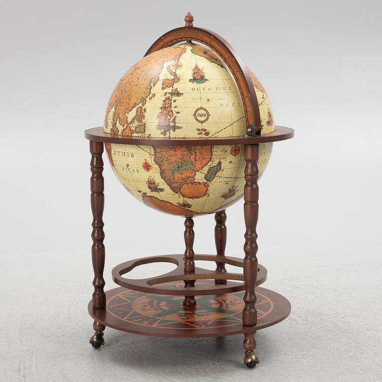 A globe bar cabinet, Zoffoli, Italy, end of the 20th century.