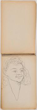 MAJ BRING, a sketch pad and book.