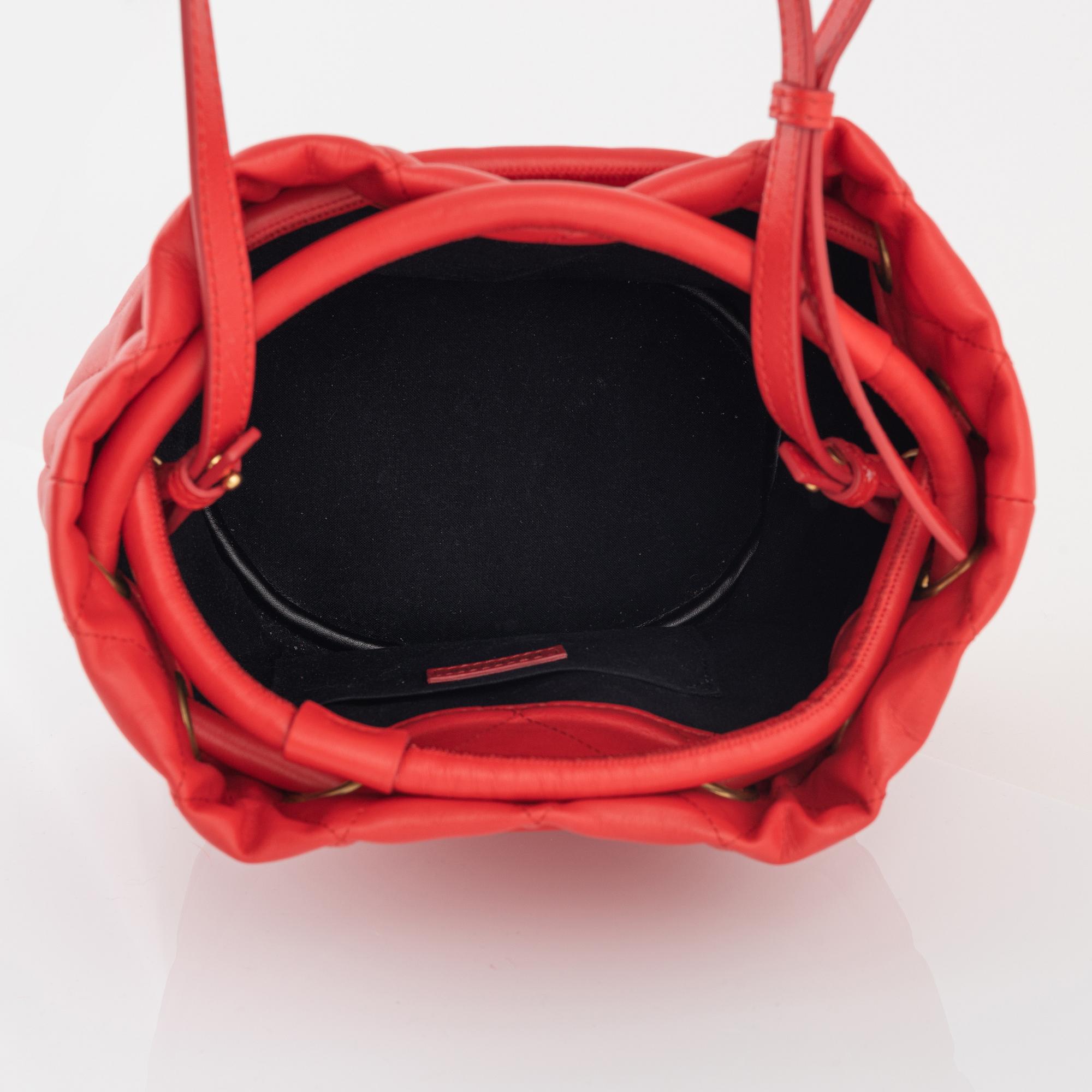 Balenciaga, A 'Small Quilted Leather B Bucket Bag'.