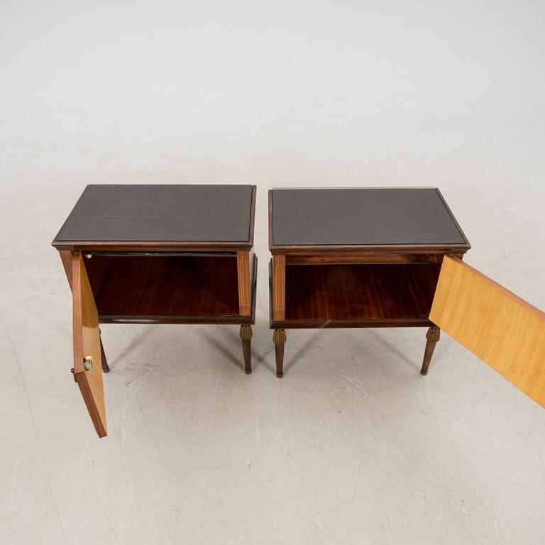 Bedside tables, a pair from the mid-20th century.