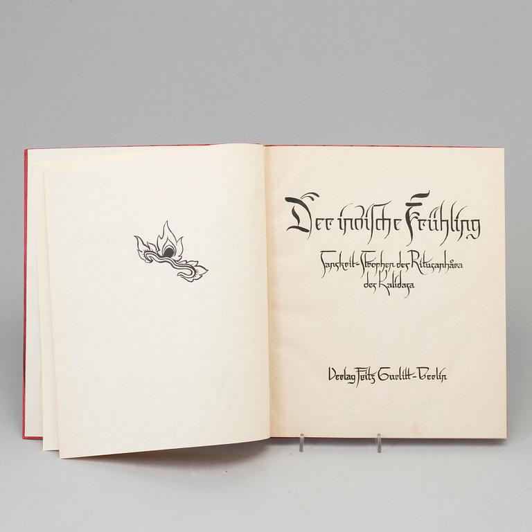 RICHARD JANTHUR, bok, "Kalidasa"_Der indische Frühling – Sanskrit-Strophen des Ritusamhara. Gurlitt, Berlin 1921.