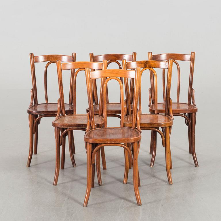 STOLAR, 6 st, Thonetstil, 1900-talets andra hälft.